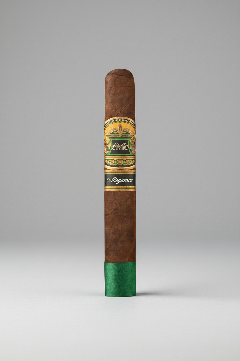 A single premium cigar shown vertically against a solid white background. The cigar features a rich brown textured wrapper with a decorative gold, green, and black band labeled 'Louis Philippe' and 'Majestic'.