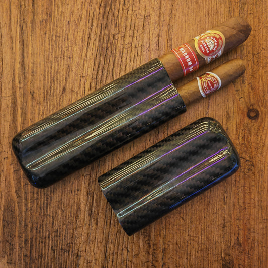 Two cigars in carbon fiber case