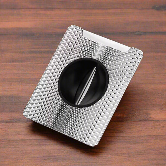 Stainless steel V-Cut cigar cutter with aluminium frame