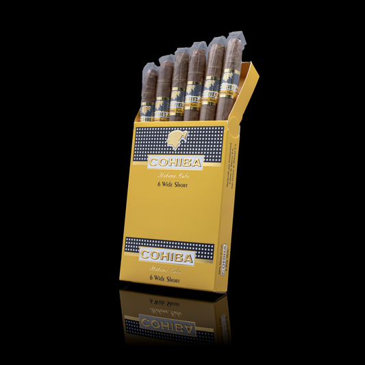 Pack of Cohiba cigars on a black background