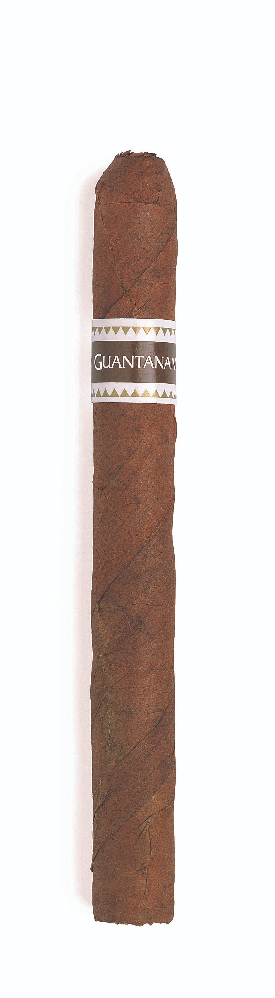 Cigar with 'Guantano' label on a white background