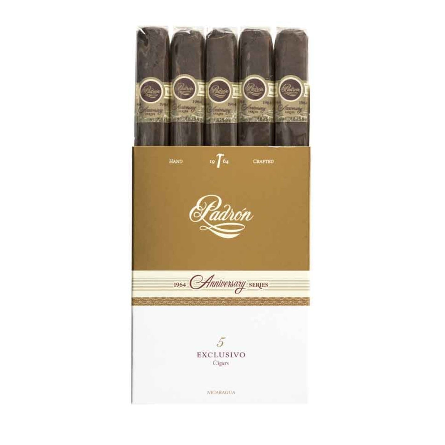 Pack of Padron cigars with a brown box on a white background