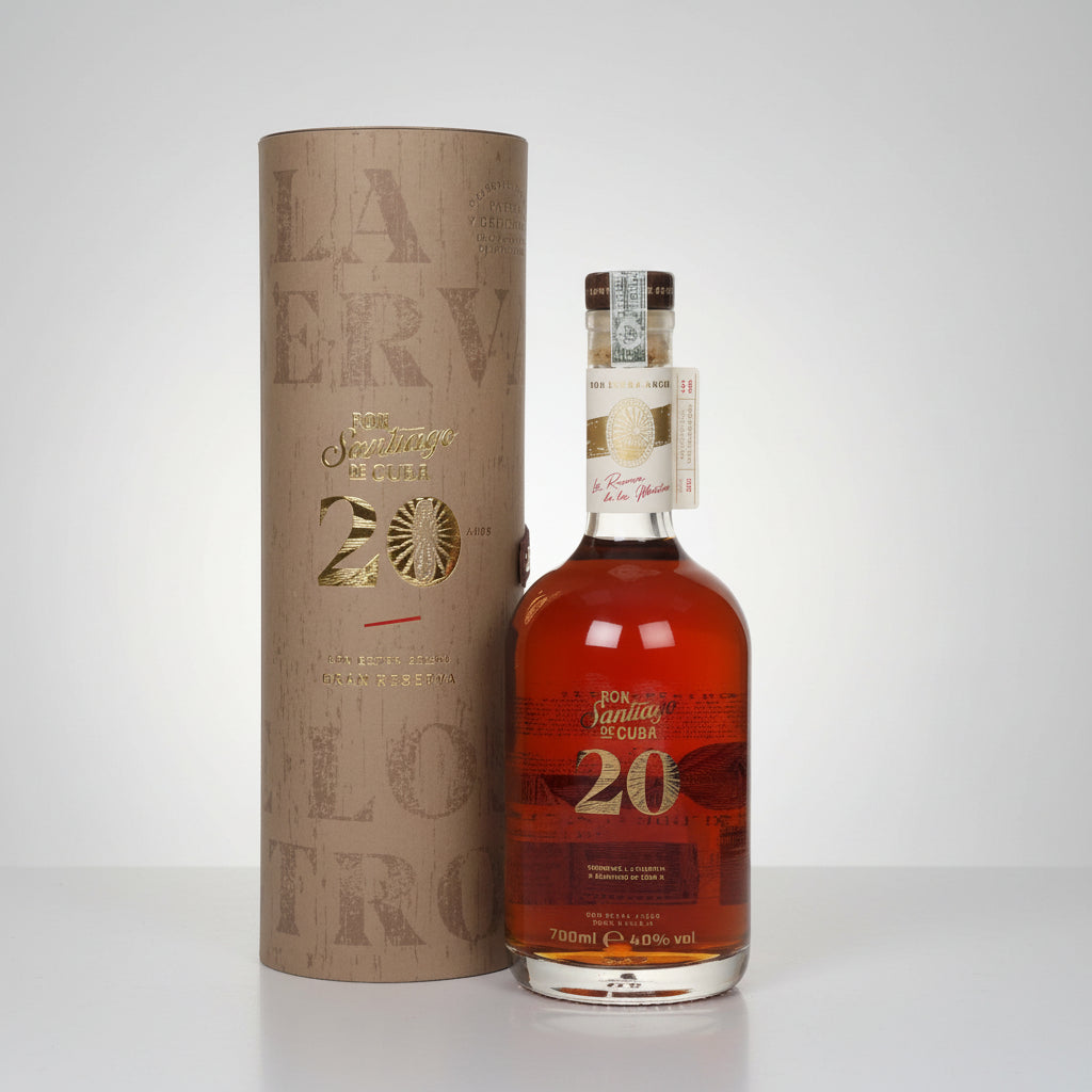 Bottle of Johnnie Walker 20-year-old whisky with packaging on a white background