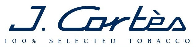 J. Cortéa logo for 100% selected tobacco in blue and black.
