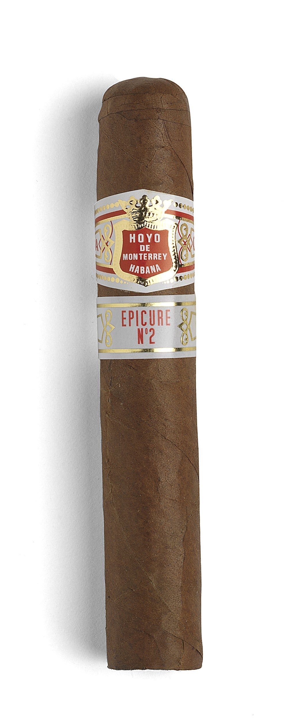 Cigar Hoyo De Monterrey No.2 with a label on a white background