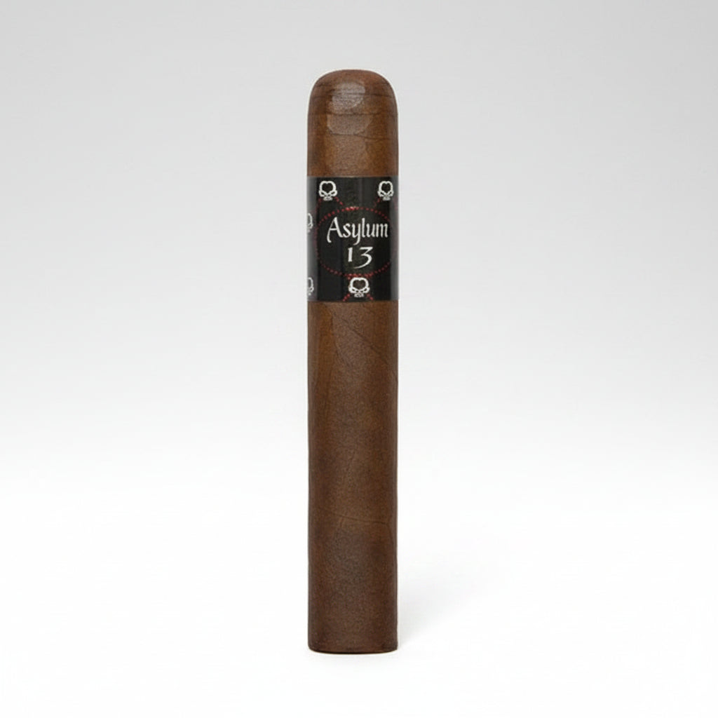Cigar with 'J.R. Lunatic' label on a white background