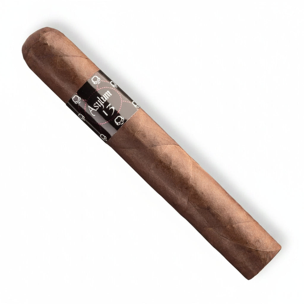 Cigar with a visible label on a white background