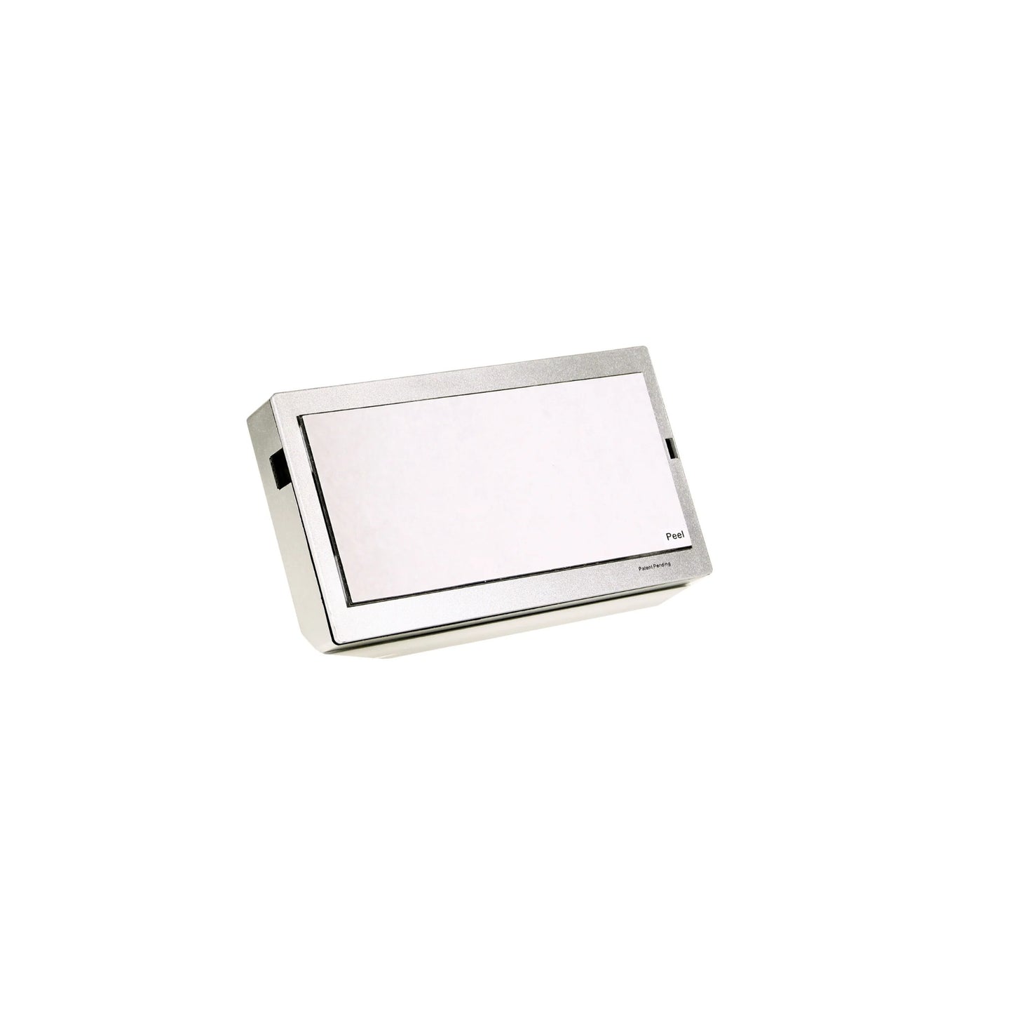 Rectangular electronic device with a screen on a white background