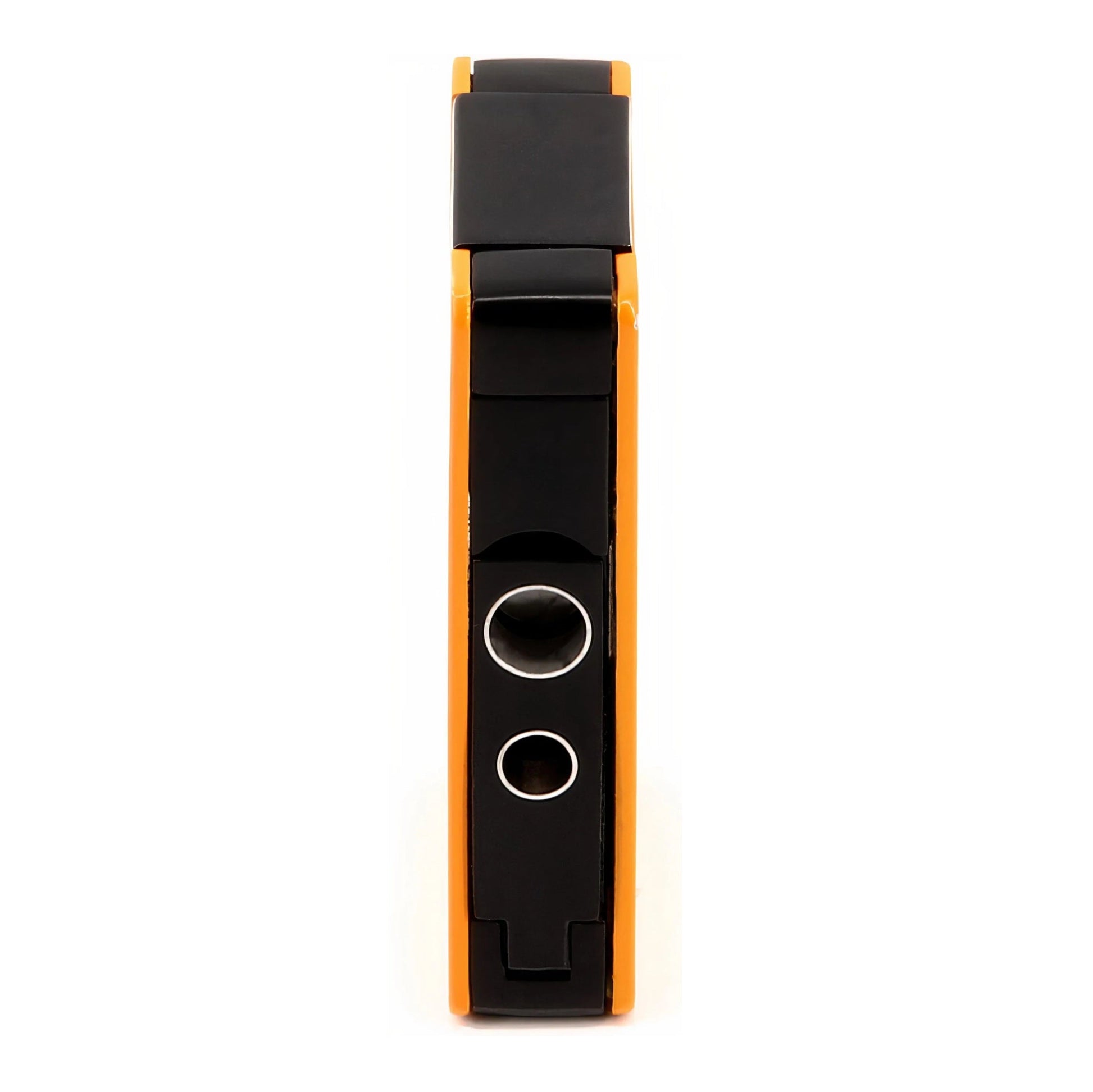 Black and orange lighter on a white background - cutter front side