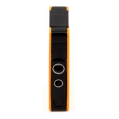 Black and orange lighter on a white background - cutter front side
