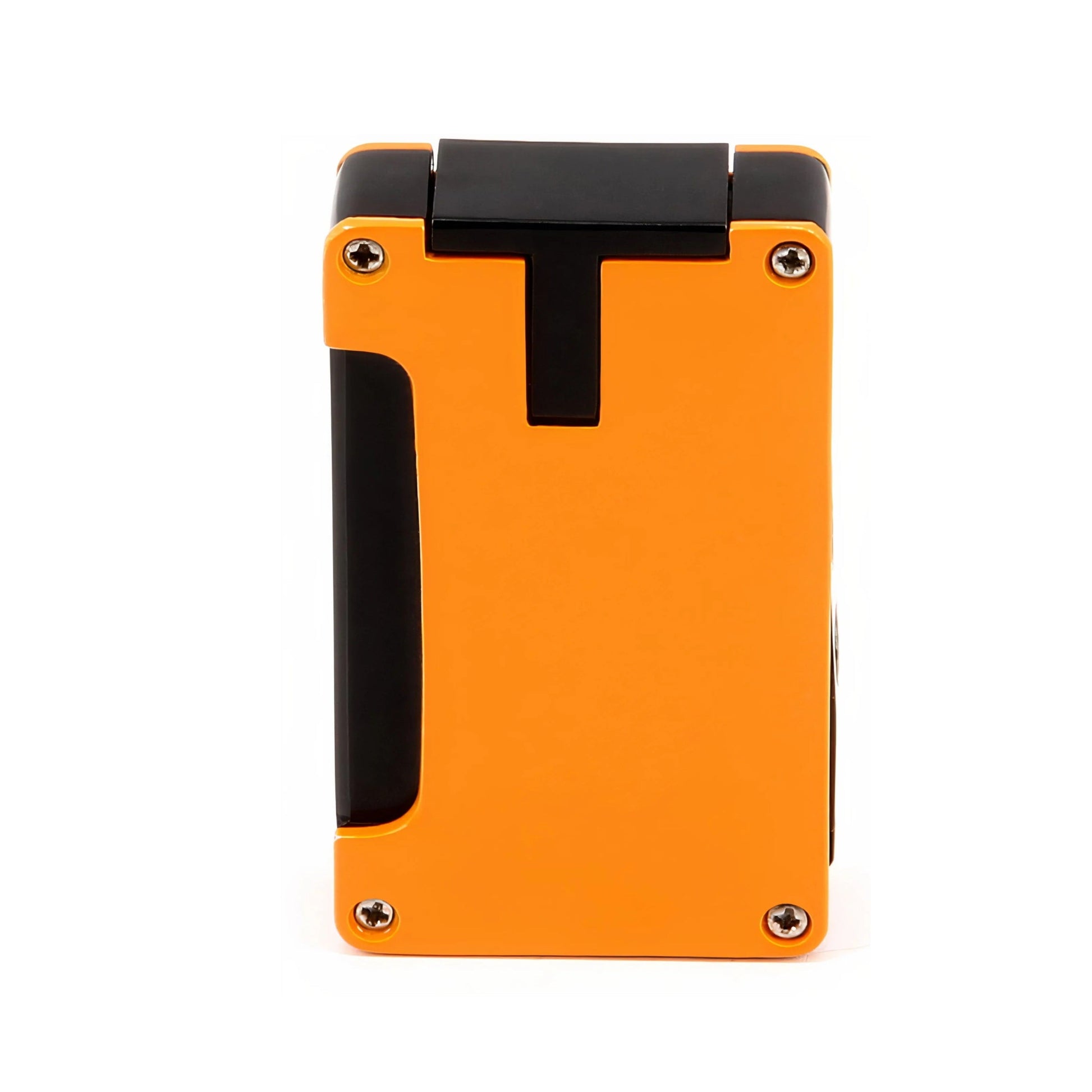 Orange and black lighter on a white background