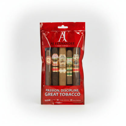 AJ Fernandez Premium 5 Cigar Robusto Sampler | Humidity Pouch