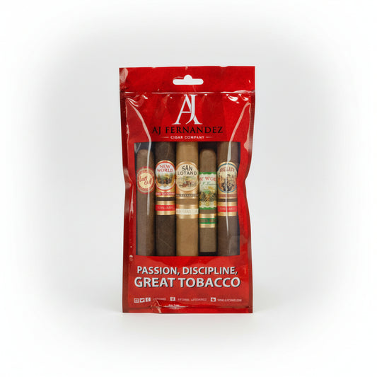 AJ Fernandez Premium 5 Cigar Robusto Sampler | Humidity Pouch