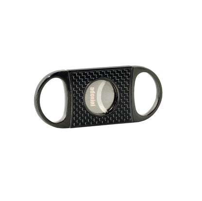 Cigar cutter with carbon fiber design on a white background