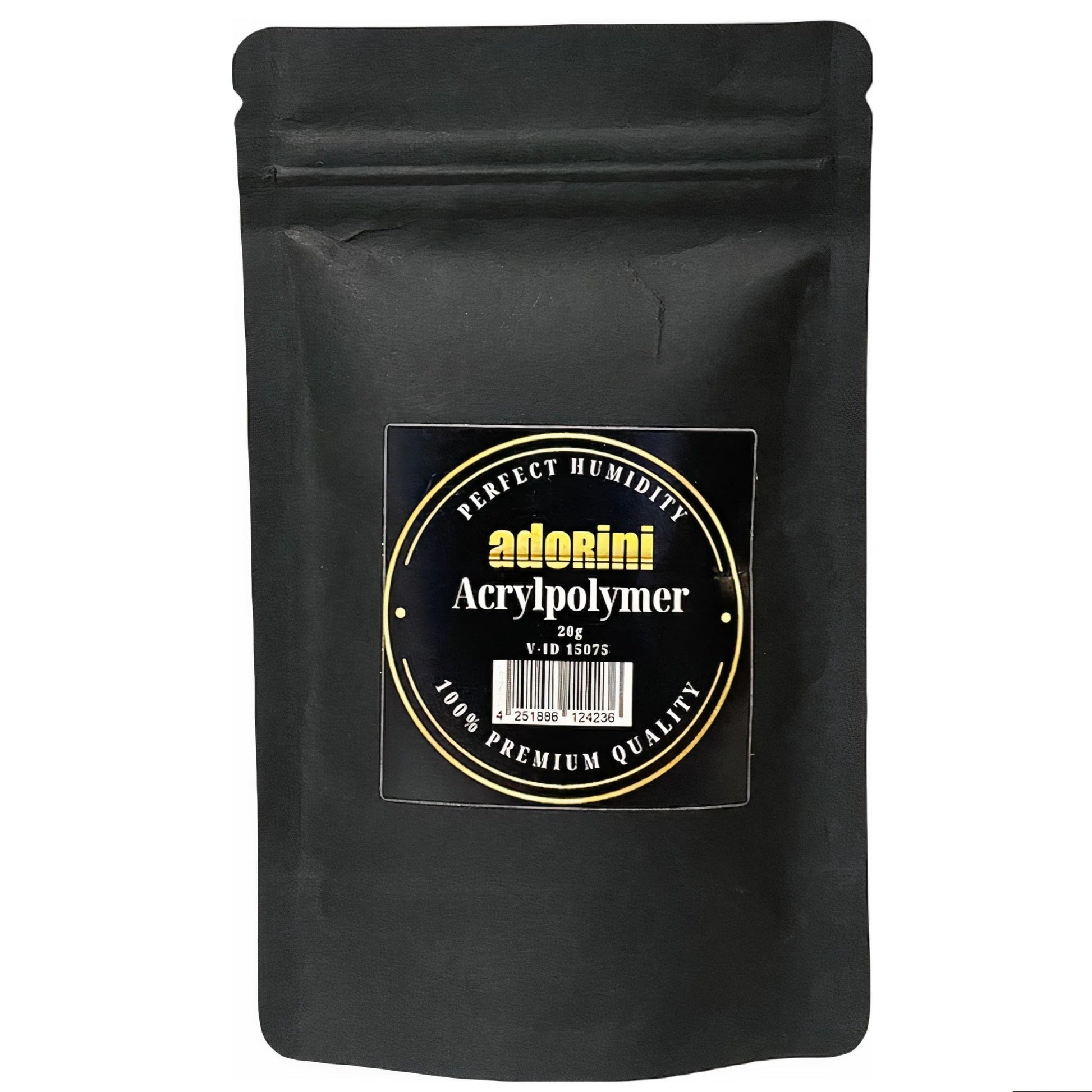 Black packaging of adorini Acrylpolymer on a white background