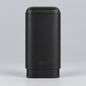 A black textured leather cigar case with stitched edges and a debossed 'adorial' logo, shown on a neutral gray background.