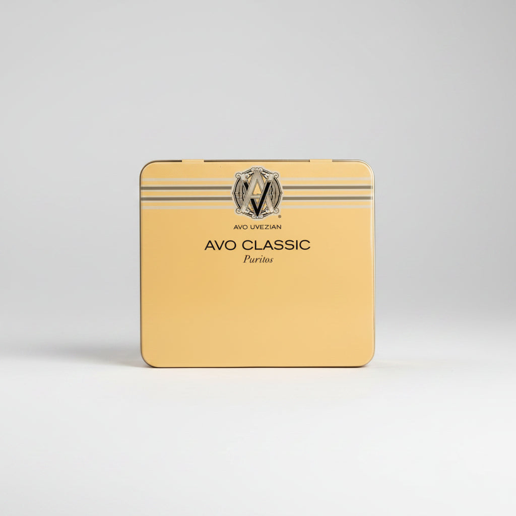 Avo Classic Puritos cigarette pack on a white background