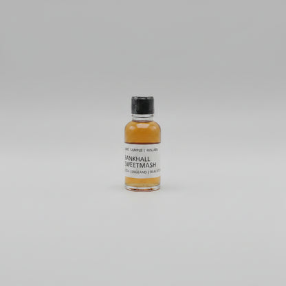 Small bottle of Bankhall Sweetmash on a beige background