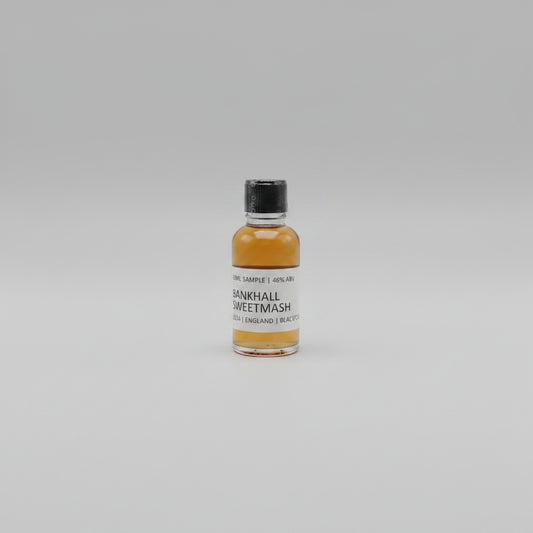 Small bottle of Bankhall Sweetmash on a beige background
