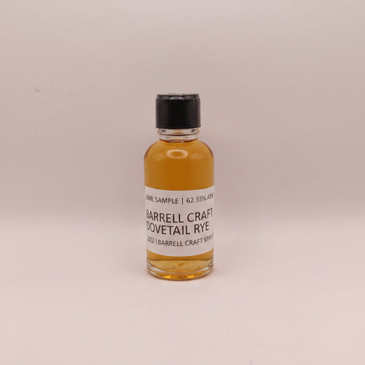 Bottle of Barrell Craft Rye on a light gray background