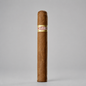 A single Buenaventura BV500 cigar standing upright against a light gray studio background, with a gold band featuring red and white text around the middle.