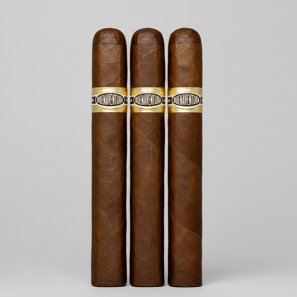 A single brown cigar standing upright against a light gray background, featuring a gold and black band with the brand name 'Crementillo'.