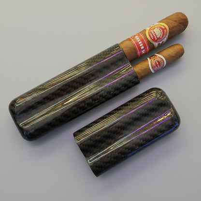 Two cigars in carbon fiber case