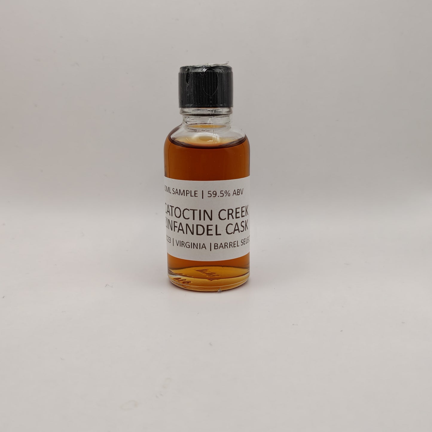 Small bottle of Catoctin Creek Zinfandel Cask on a light gray background