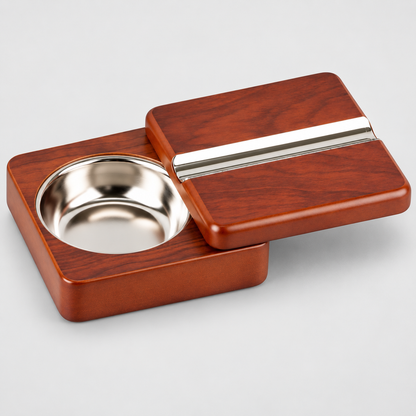 Twistable Cigar Ashtray | Rosewood | Built-In Cigar Rest