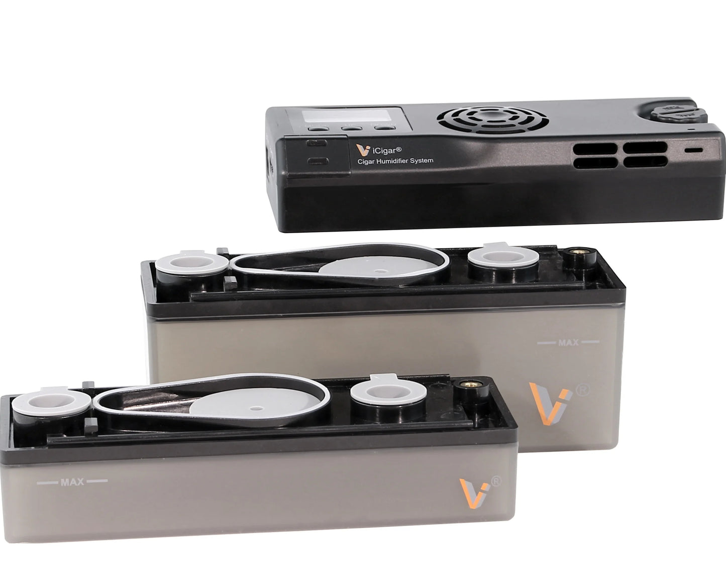 V-Care cigar humidifier system on a white background