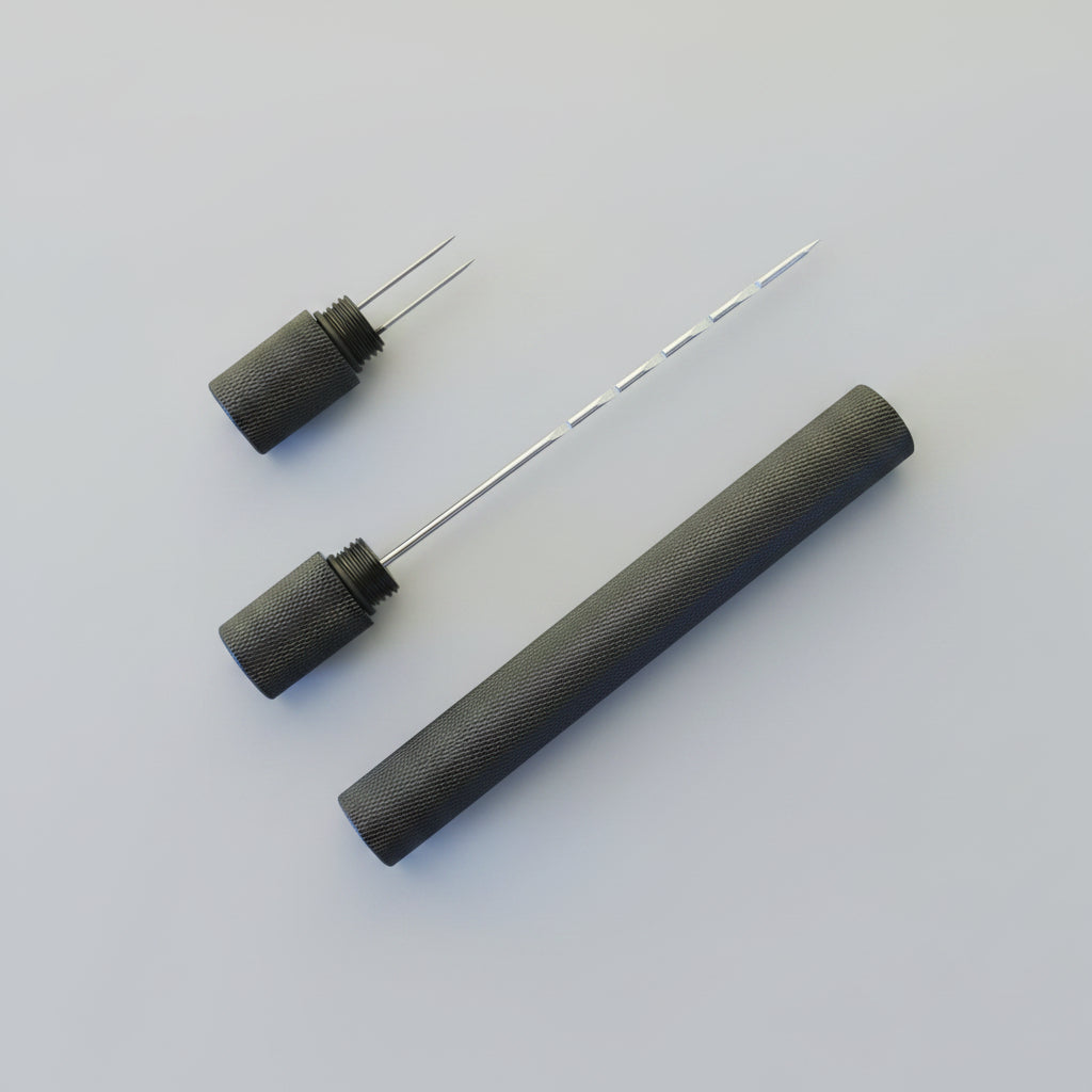 Cigar draw tool on white background - black - metal stainless with black finish