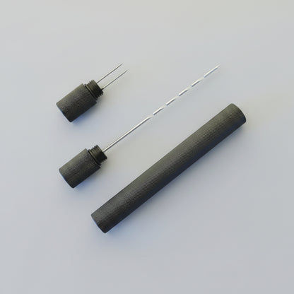 Cigar draw tool on white background - black - metal stainless with black finish