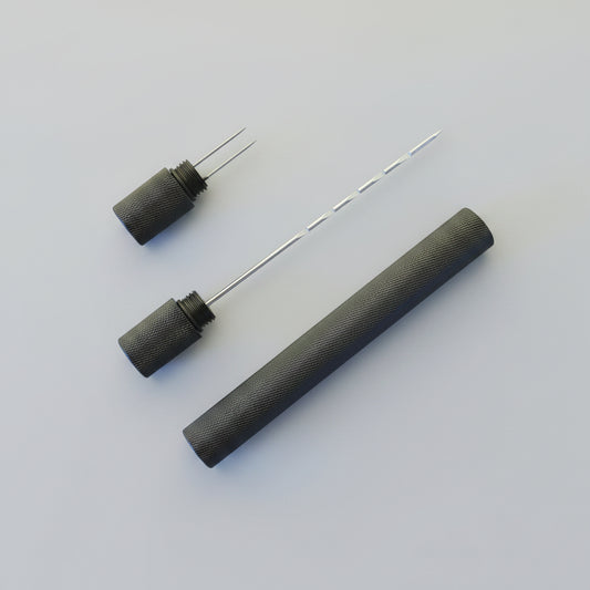 Cigar draw tool on white background - black - metal stainless with black finish