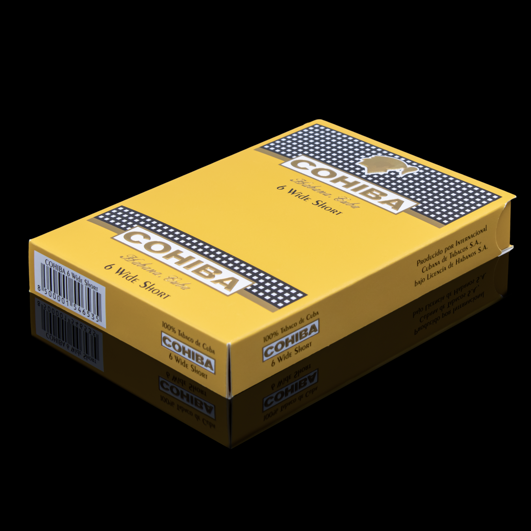 Cohiba cigar box on a black background