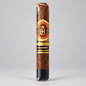 A single wrapped cigar standing upright on a light gray background. The cigar has a brown textured wrapper with a decorative paper label featuring a gold and red crest and the text 'AF' and 'BROADWAY'.