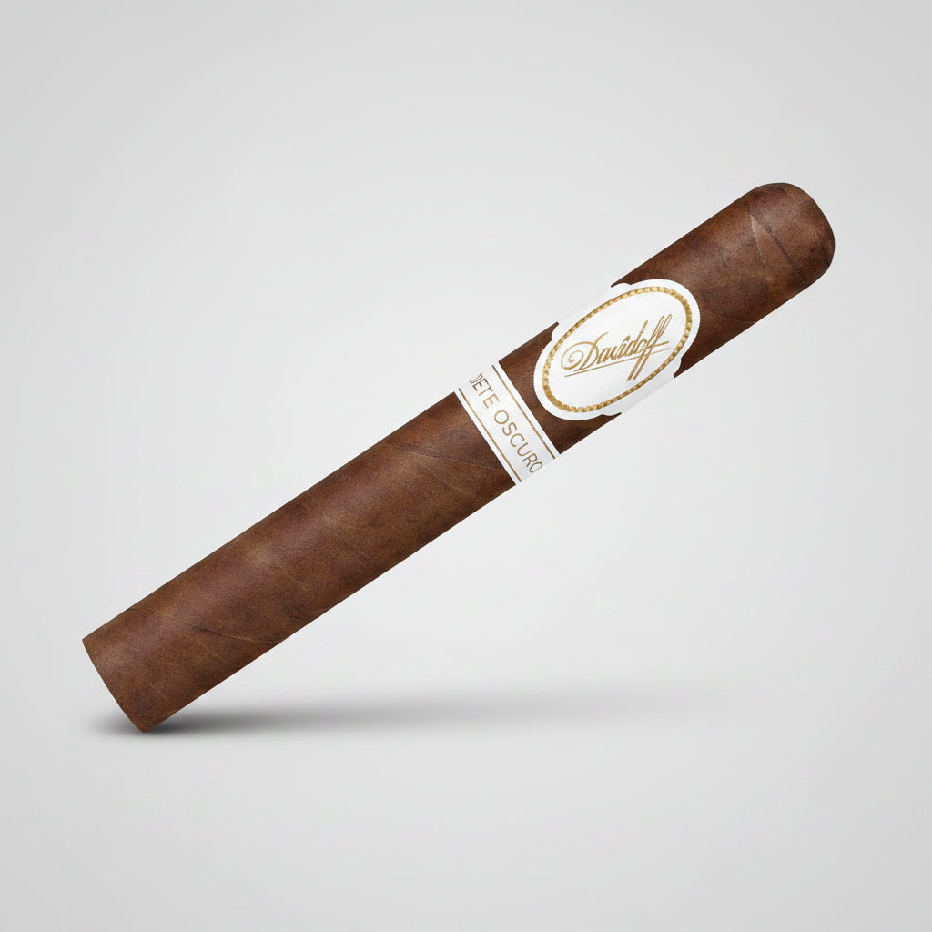Cigar with a label on a black background