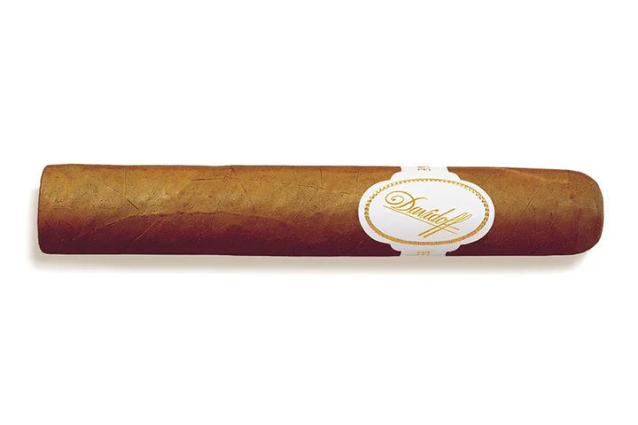 Cigar with a Davidoff logo on a white background