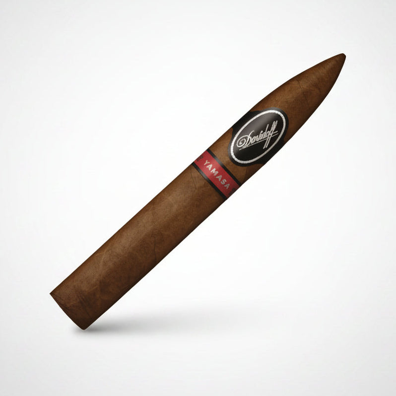 Cigar with Davidoff logo on a white background