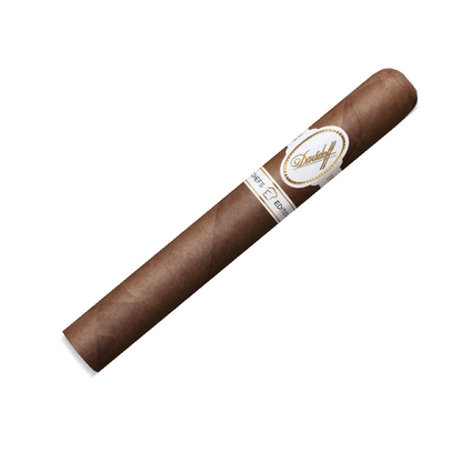 Cigar with a label on a white background
