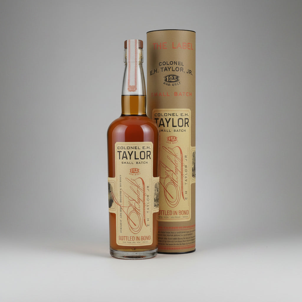A bottle of Colonel E.H. Taylor Bourbon small batch