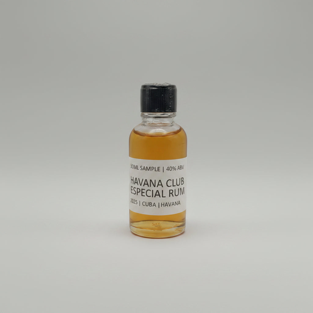 Bottle of Havana Club Especial Rum on a white background