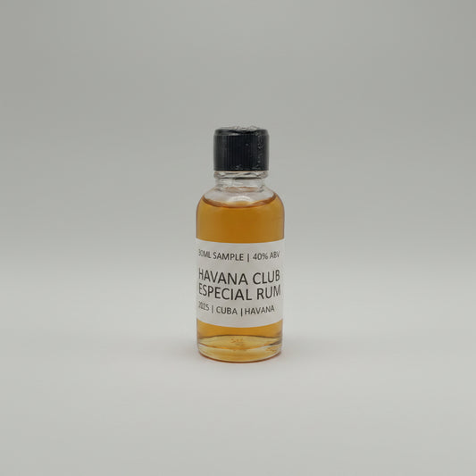 Bottle of Havana Club Especial Rum on a white background