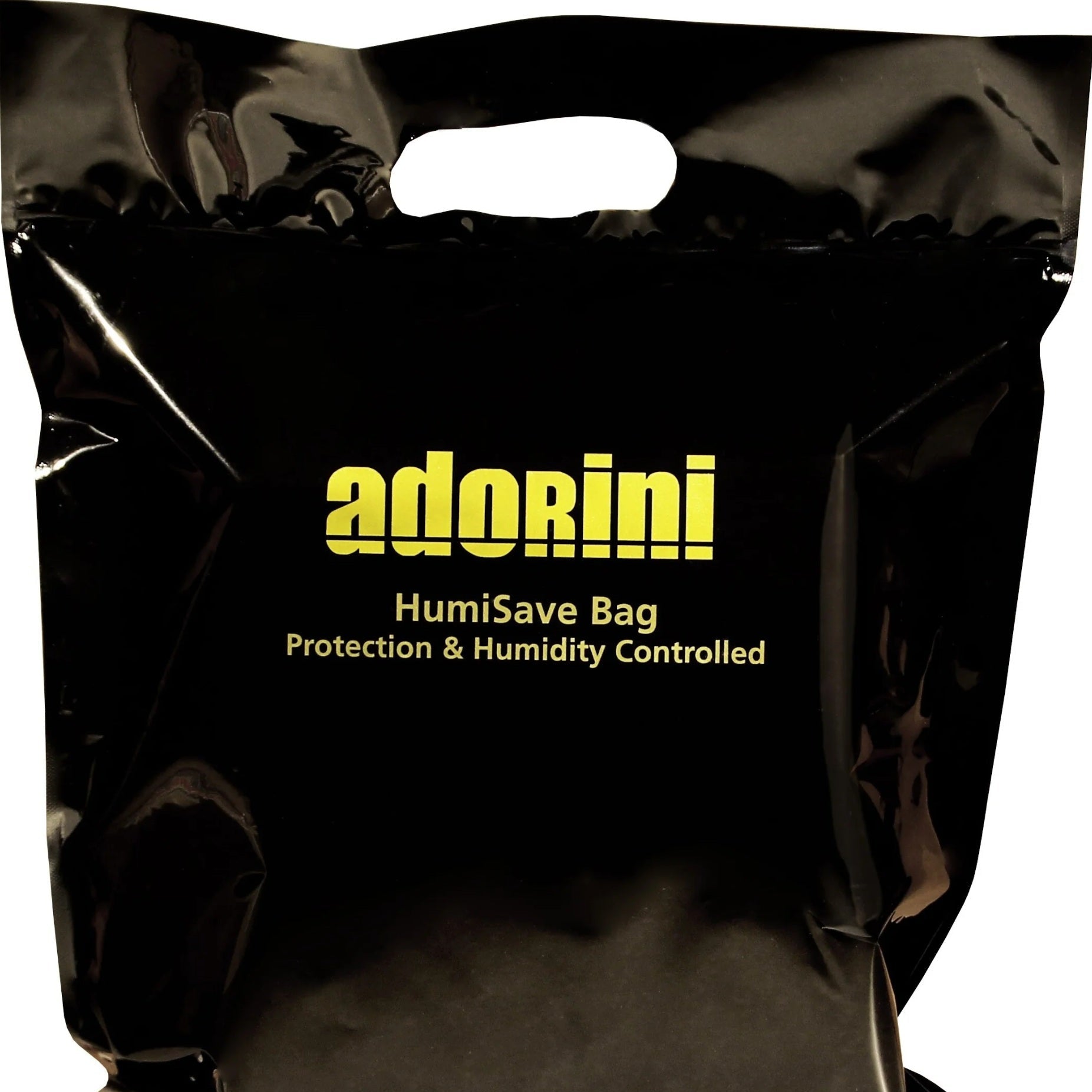 Black humiSave bag with 'adorini' branding on a white background