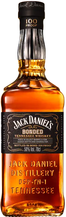 Jack Daniel's whiskey bottle on a white background