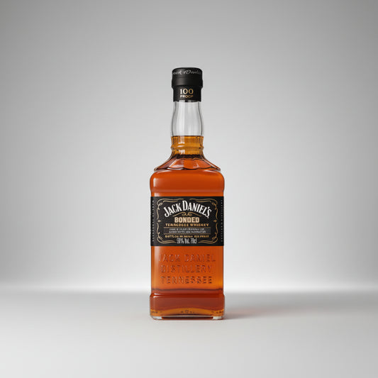 Jack Daniel's whiskey bottle on a white background