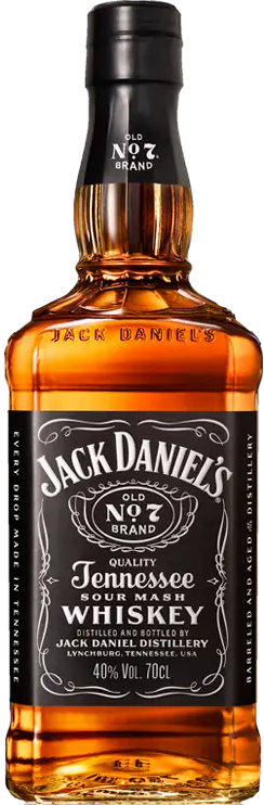 Jack Daniel's whiskey bottle on a white background
