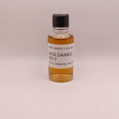 Small bottle of Jack Daniel's No. 7 on a beige background