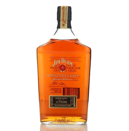Bottle of Jim Beam bourbon whiskey on a white background