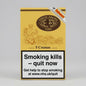 A pack of Jose L. Piedra Vuelta Abajo Cuba 5 Cremas cigarettes, featuring a yellow and brown design with a prominent health warning label on the front.