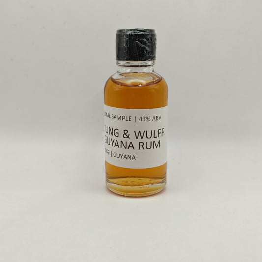 Jung & WulffGuyana Rum on white background small bottle
